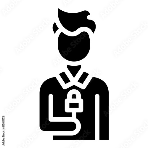 news reporter avatar glyph vector icon