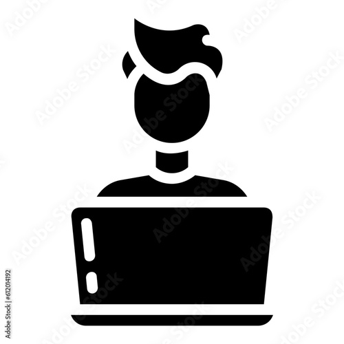 programmer avatar glyph vector icon