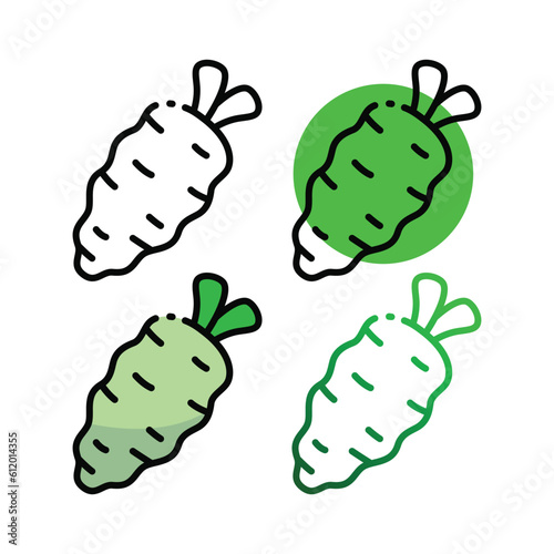 Wasabi icon design in four variation color