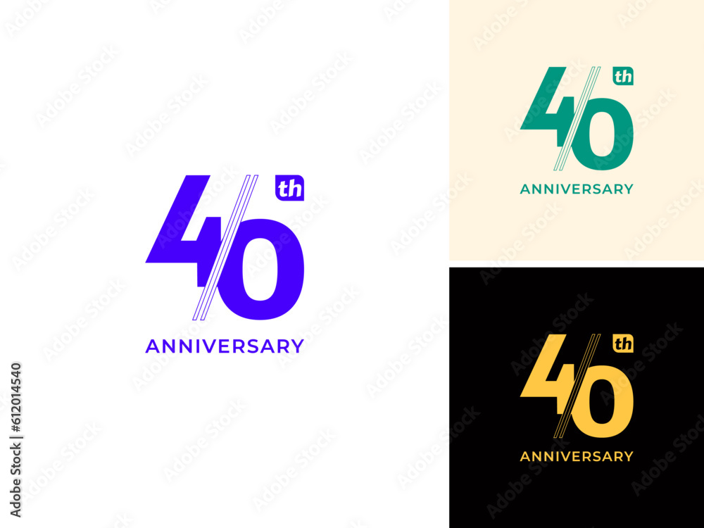 ILLUSTRATION 40th ANNIVERSARY DESIGN SIMPLE TEMPLATE LOGO ICON VECTOR