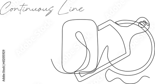 continuous line cutting board kitchen white background