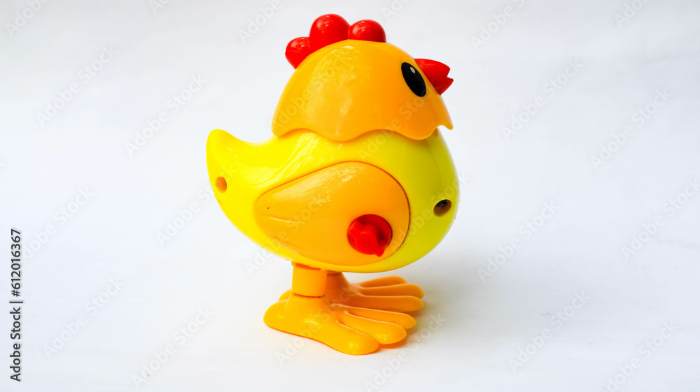 yellow chicken action figure isolated on white yellow chicken action figure isolated on white
