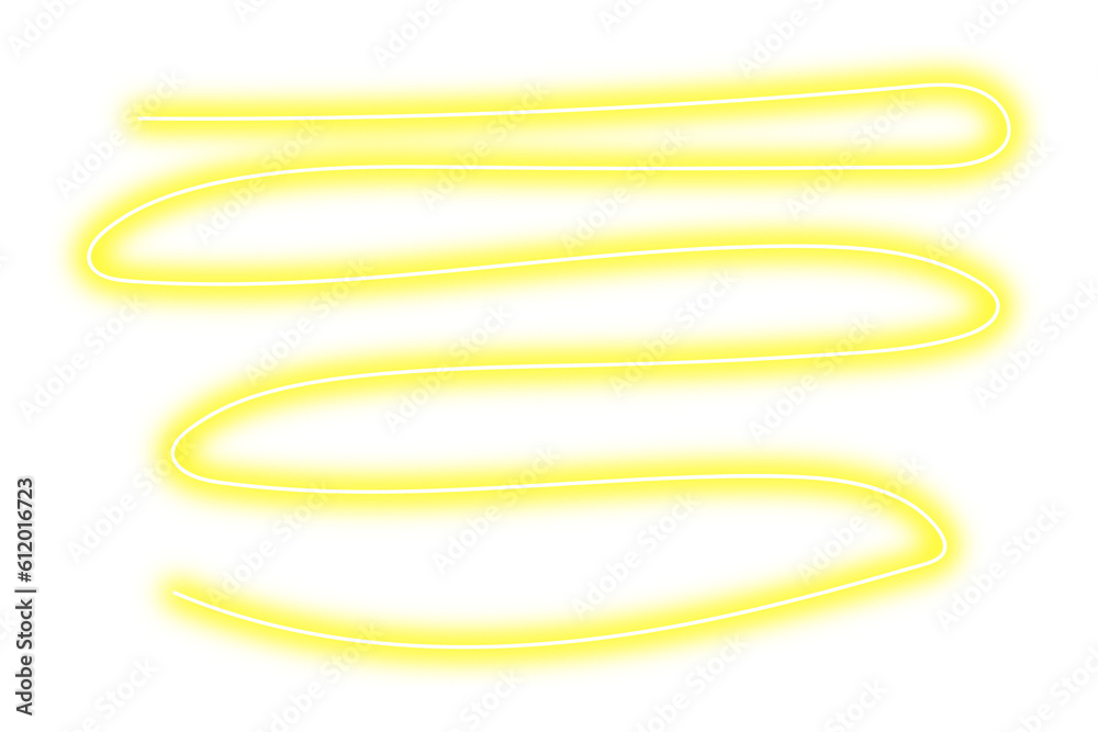 Neon yellow line png. Shiny abstract shape on transparent background. Neon yellow line png. Shiny abstract shape on transparent background.