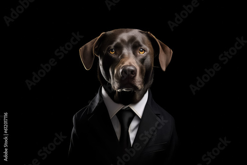 dog impersonating a business person, AI © yurakrasil