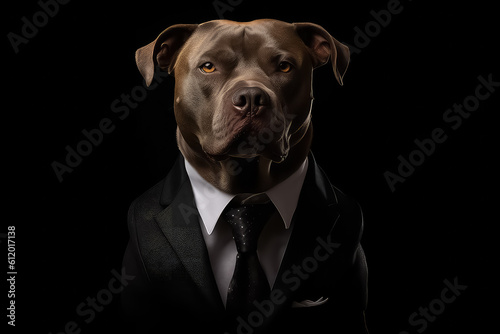 dog impersonating a business person, AI © yurakrasil