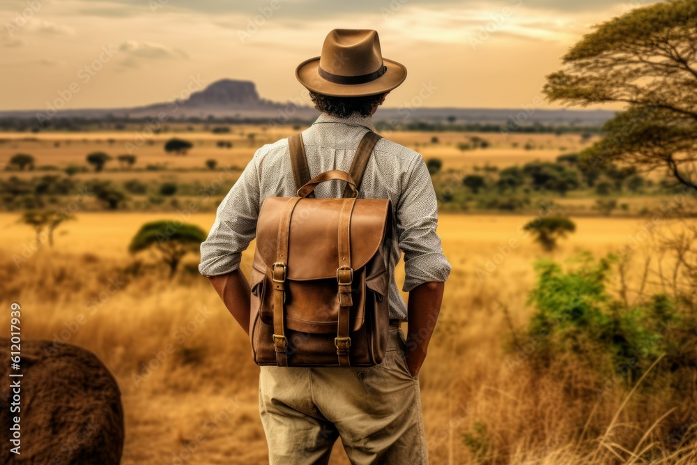 Safari man photographer. Generate Ai