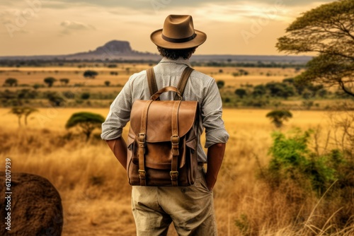 Safari man photographer. Generate Ai