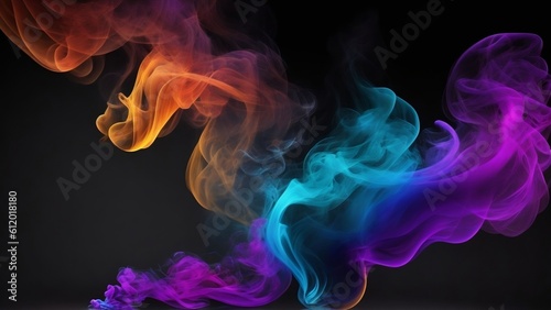 smoke on black background Generative AI