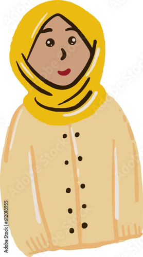 Woman with hijab or veil