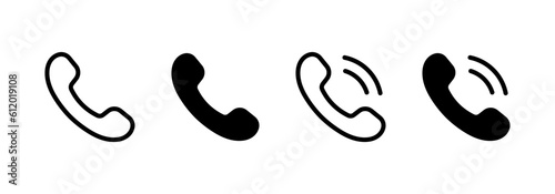 phone call icon set, Contact us telephone sign phone ringing icon - communication contact icons