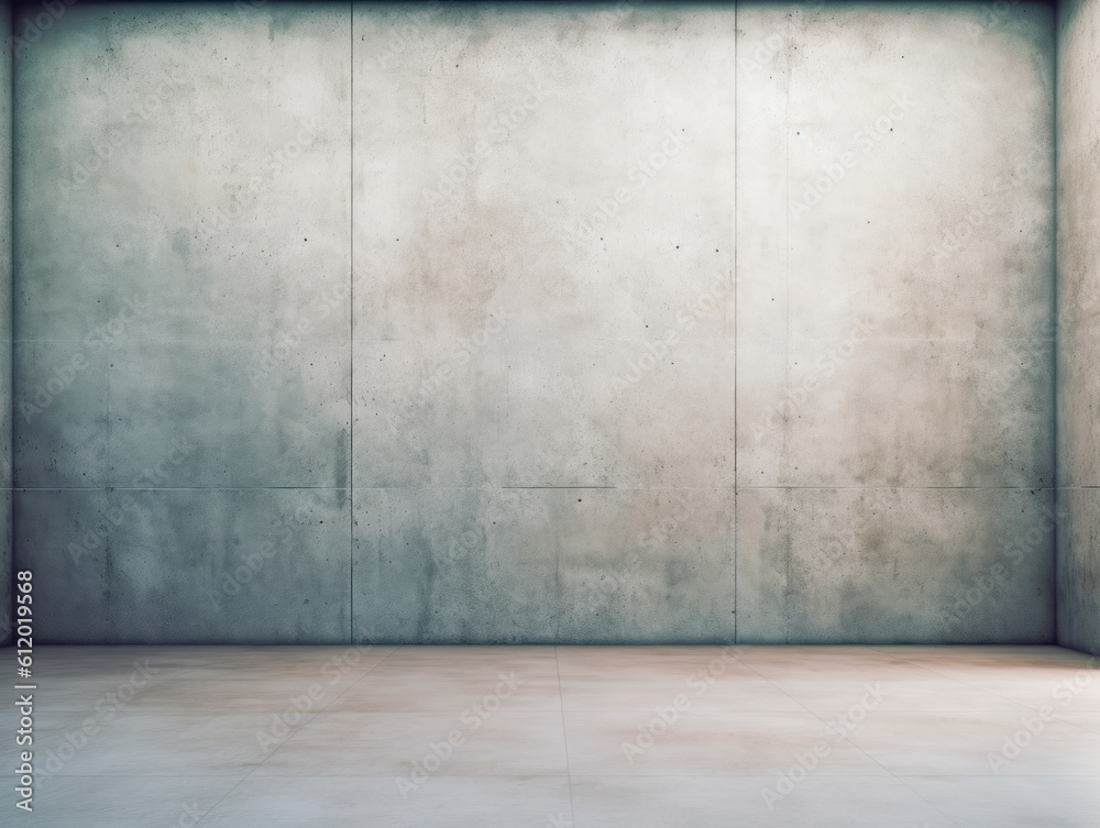 Concrete background texture. Cement backdrop wall. Modern empty room interior. Ai Generative Illustration.
