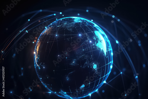 Communication network around Earth used for worldwide cryptocurrencies, AI