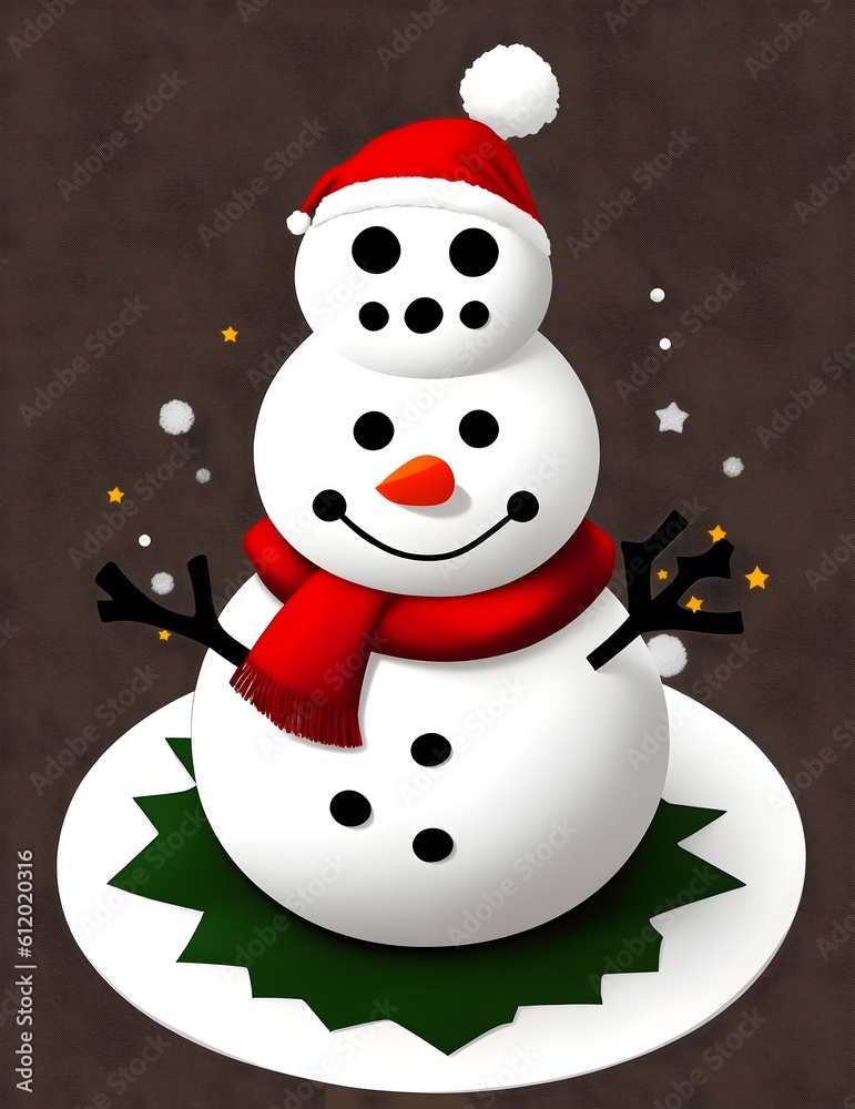 Snowman in Christmas with generative AI. Snowman in Christmas with generative AI.
