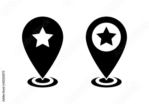 Favorite place pin location icon vector in flat style