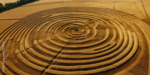 Top View of Crop Circles -ai generated