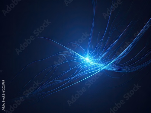 Blue abstract motion light background. ai generative
