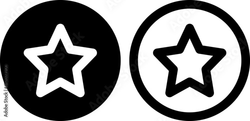Icon Illustration Of Star Vector Symbol Collection. Line and Glyph.  Favorite Sign. Black Line Icon Set. Interface Vector.
