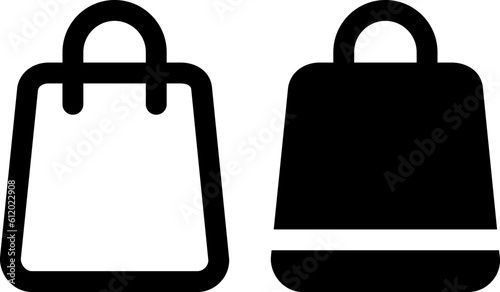 Icon Illustration Of Shopping Bag Vector Symbol Collection. Shopping Basket Sign. Line and glyph.black line icon set. Online Store Vector
