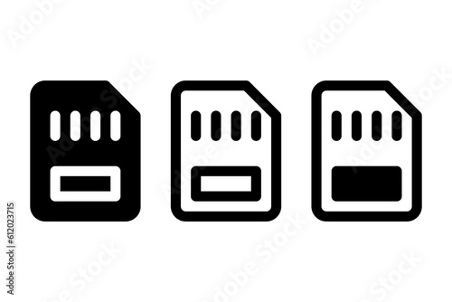 Icon Illustration Of Sim card Vector Symbol Collection. Line and Glyph. Dual Sim Card  Sign. Black Line Icon Set. Memory Vector.