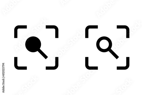 Icon Illustration Of Find Vector Symbol Collection. Line and Glyph. Loupe Sign. Black Line Icon Set. Magnifier Vector.