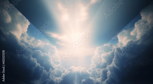 Generative AI illustration of heaven afterlife concept, Generative AI
