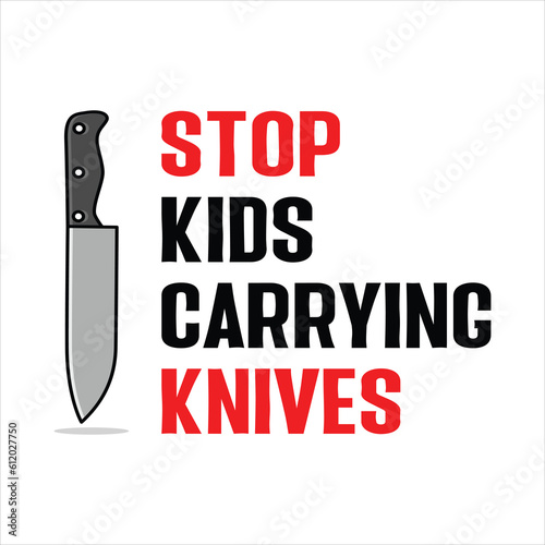 Vector Illustration Prevent Children from Carrying Knives