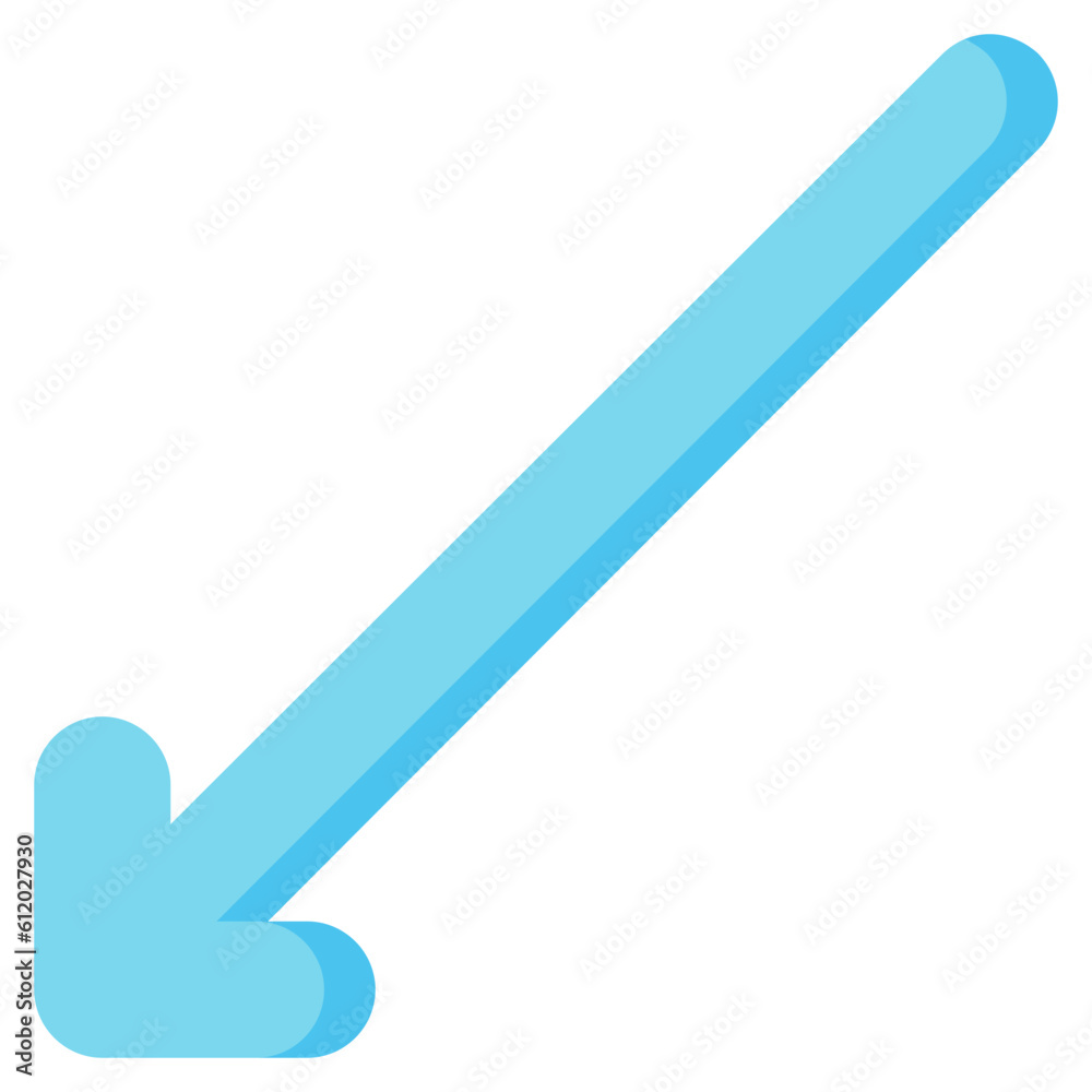 left down arrow vector flat icon
