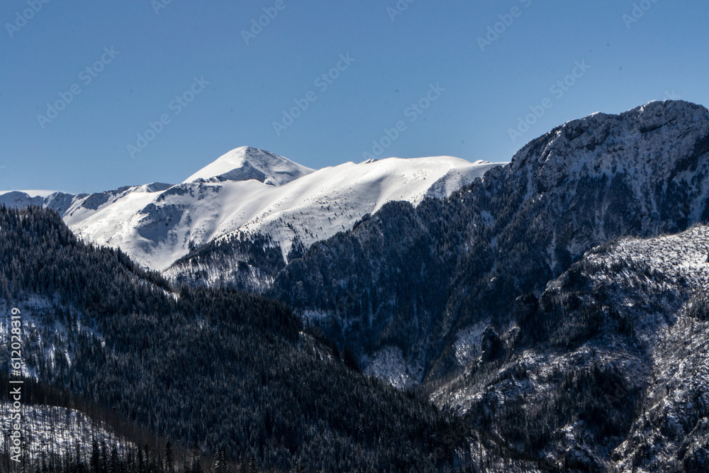Tatry zima góry w śniegu, Tatry Zachodnie, Tatrzański Park Narodowy, góra, góry, las, ferie, Błyszcz, kościelisko, zakopane