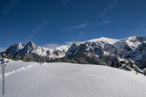 Tatry zima góry w śniegu, Giewont, Czerwone Wierchy, przecierać szlak, ścieżka, kościelisko, zakopane © sarns