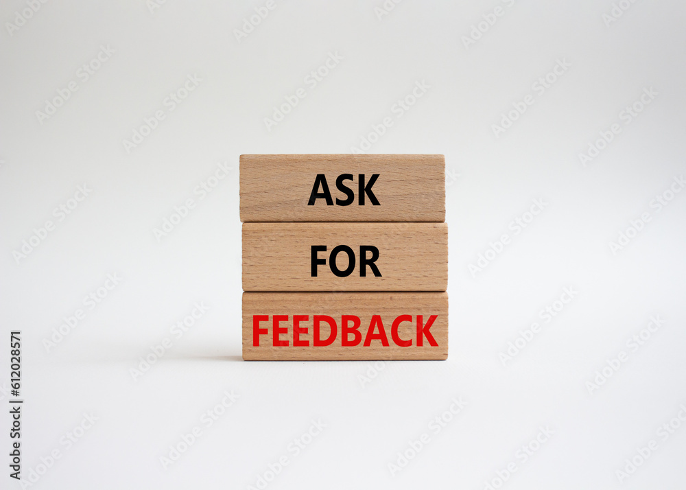Feedback symbol. Concept word Ask for feedback on wooden blocks. Beautiful white background. Business and Ask for feedback concept. Copy space Feedback symbol. Concept word Ask for feedback on wooden blocks. Beautiful white background. Business and Ask for feedback concept. Copy space