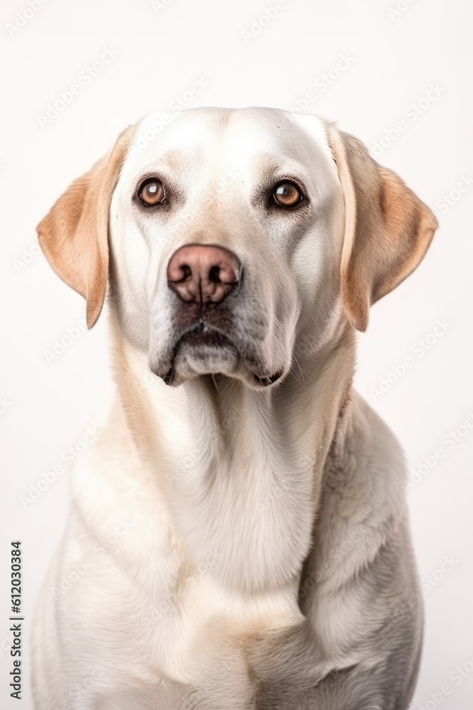 Cute dog on a white background Generative AI