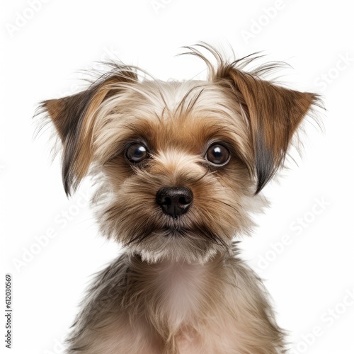 Cute dog on a white background Generative AI