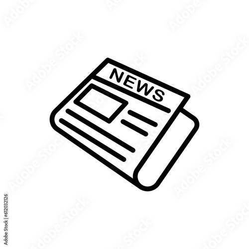 newspaper outline vector icon