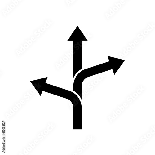 three way vector icon
