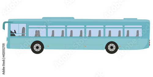 Blue city bus. vector illustration