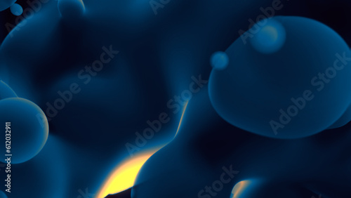 dark blue or teal dense wax forms float - abstract 3D illustration photo