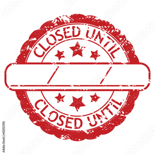 Rubber stamp close untin with place for date