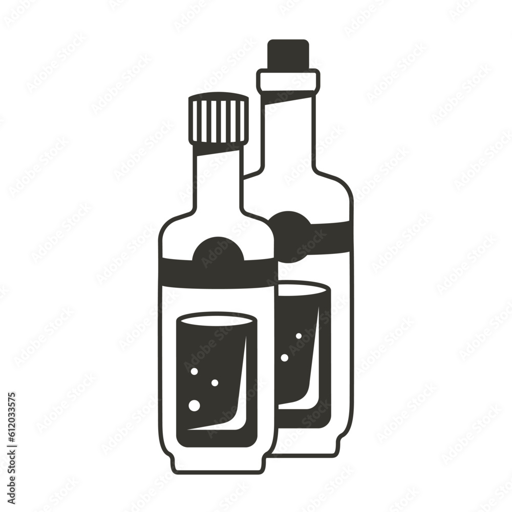 Oil bottles line icon isolated. Silhouettes of glass bottles with vegetable oil. Linear elements with editable strokes for kitchen, cooking, food. Kitchenware outline signs. Vector flat illustration Oil bottles line icon isolated. Silhouettes of glass bottles with vegetable oil. Linear elements with editable strokes for kitchen, cooking, food. Kitchenware outline signs. Vector flat illustration