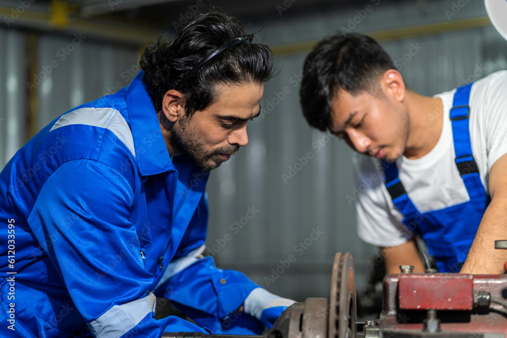Professional team labor machanic engineer technician worker industrial work control with machine, manufacturing, factory, production line, Indusry 4.0, robot, industrial facility.business planning Professional team labor machanic engineer technician worker industrial work control with machine, manufacturing, factory, production line, Indusry 4.0, robot, industrial facility.business planning