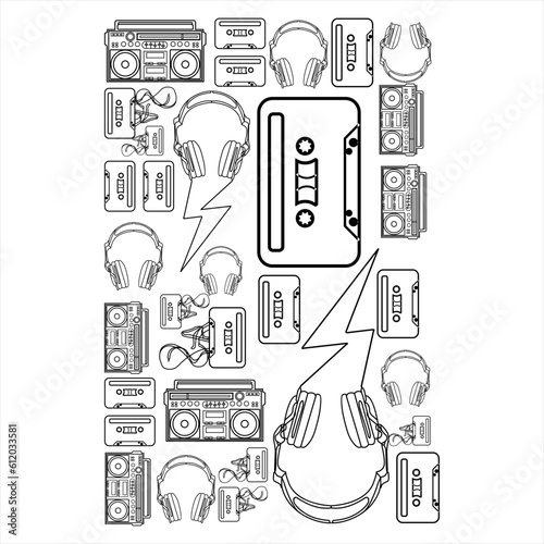 set of hand drawn icons