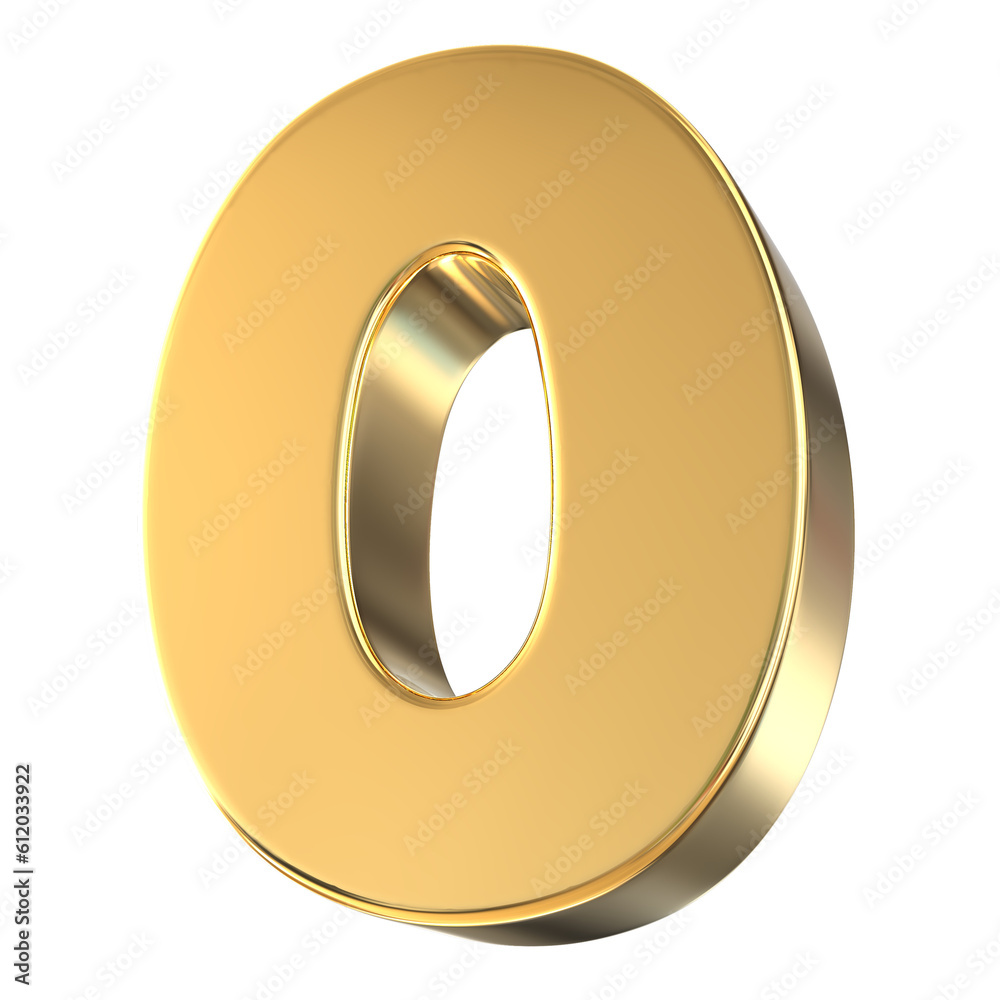 0 Number Balloon Gold 3D Render 0 Number Balloon Gold 3D Render