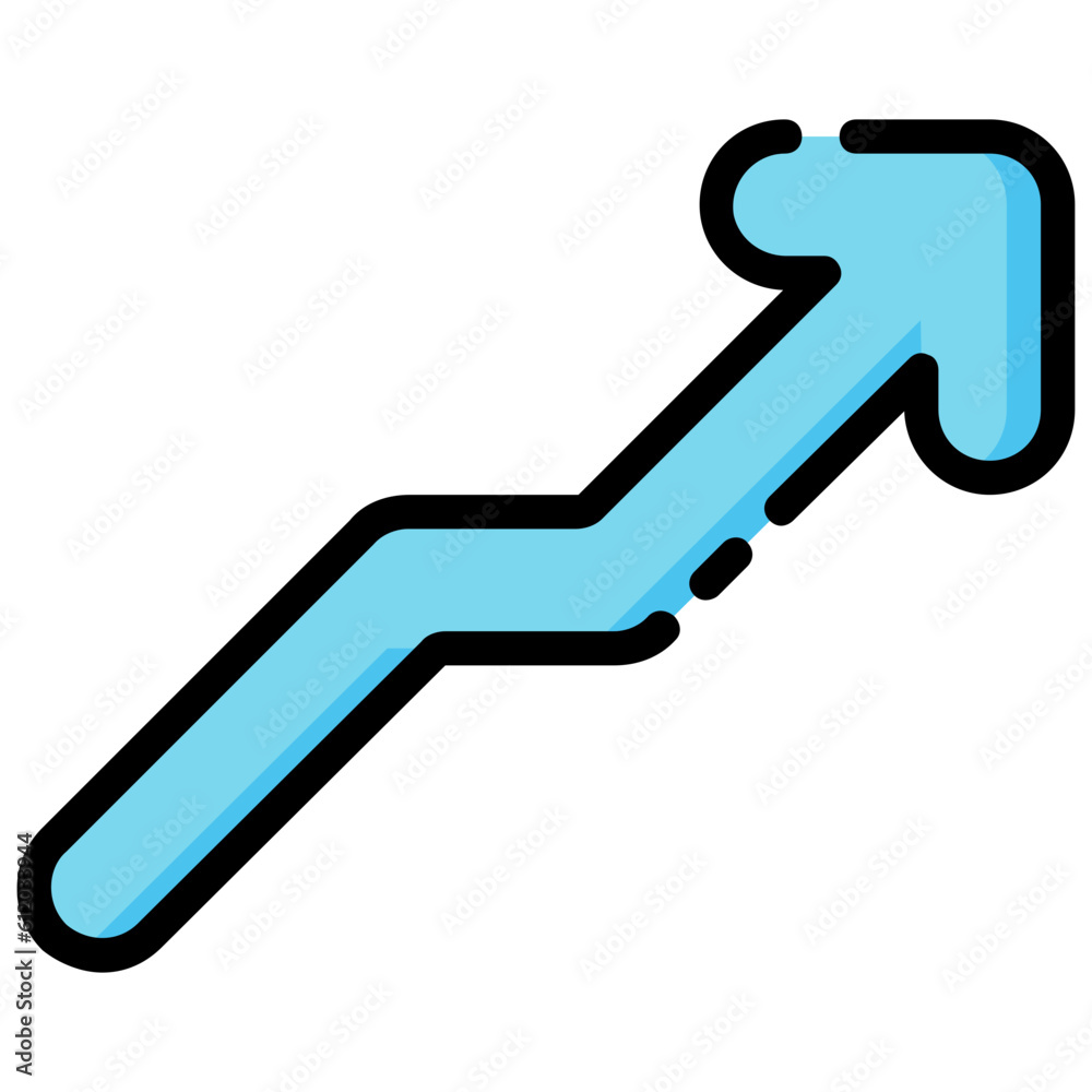 rise arrow filled outline vector icon