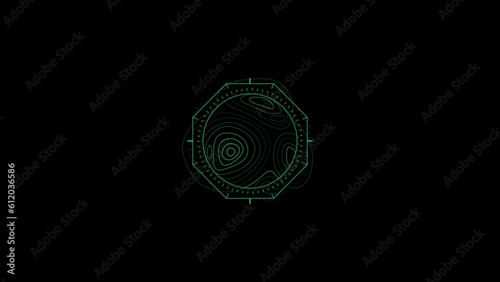 HUD Circle Interfaces: Hi-Tech Futuristic Display with Blue Hologram Button. Digital Data Network Protection, Future Technology Network Concept in FHD. Modern Cyberspace Innovation