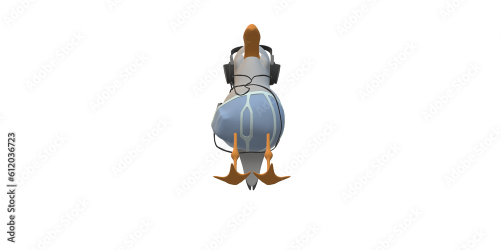 Seagull with Headphones isolated on a Transparent Background Seagull with Headphones isolated on a Transparent Background