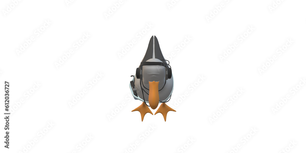 Seagull with Headphones isolated on a Transparent Background Seagull with Headphones isolated on a Transparent Background