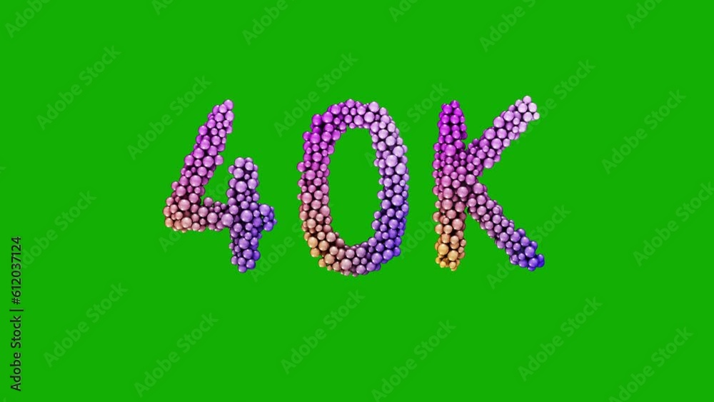 40K celebration motion graphic - 3D render animation 40K celebration motion graphic - 3D render animation