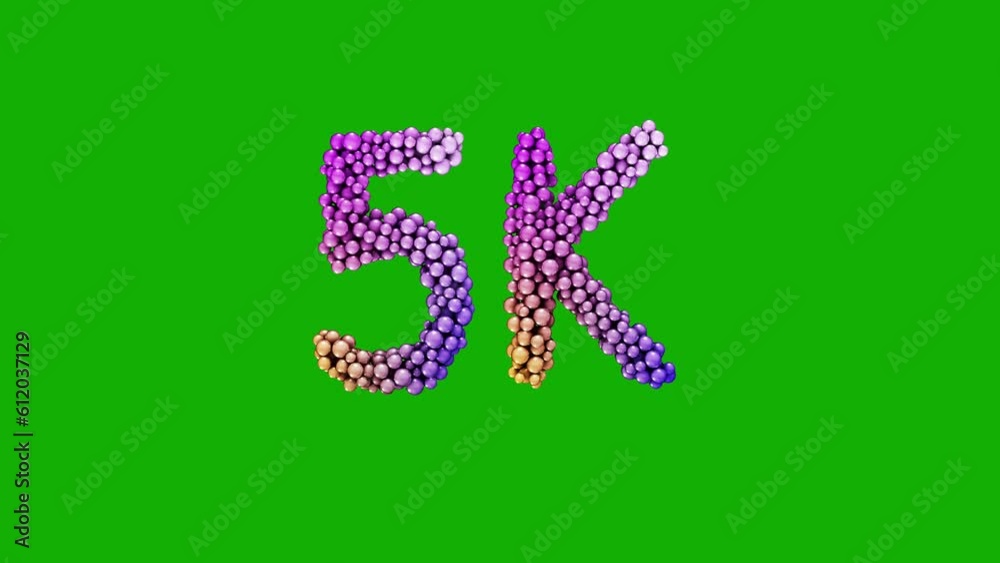 5K celebration motion graphic - 3D render animation 5K celebration motion graphic - 3D render animation