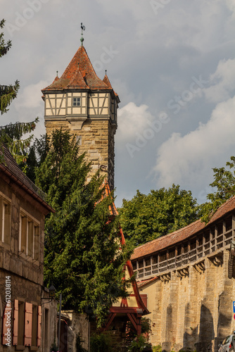 Roderturm tower in Rothenburg ob der Tauber, Bavaria state, Germany