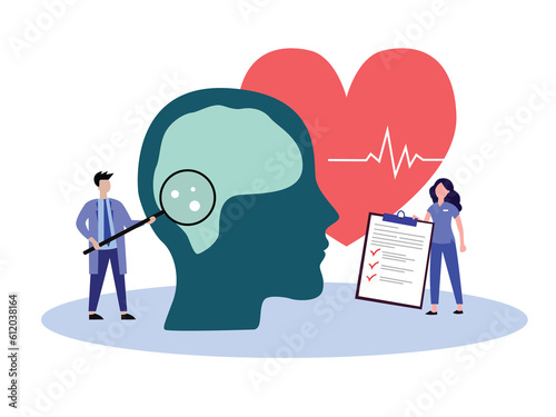 The doctor examines the health of the brain and the mind for analysis and treatment.
