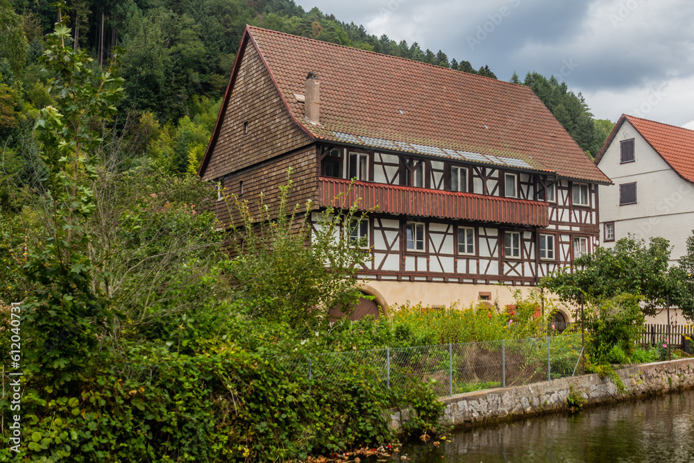 Half timbered house in Schiltach village, Baden-Wurttemberg state, Germany